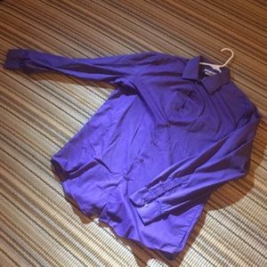 Van Heusen Purple Dress Shirt Regular Fit 16 34/35